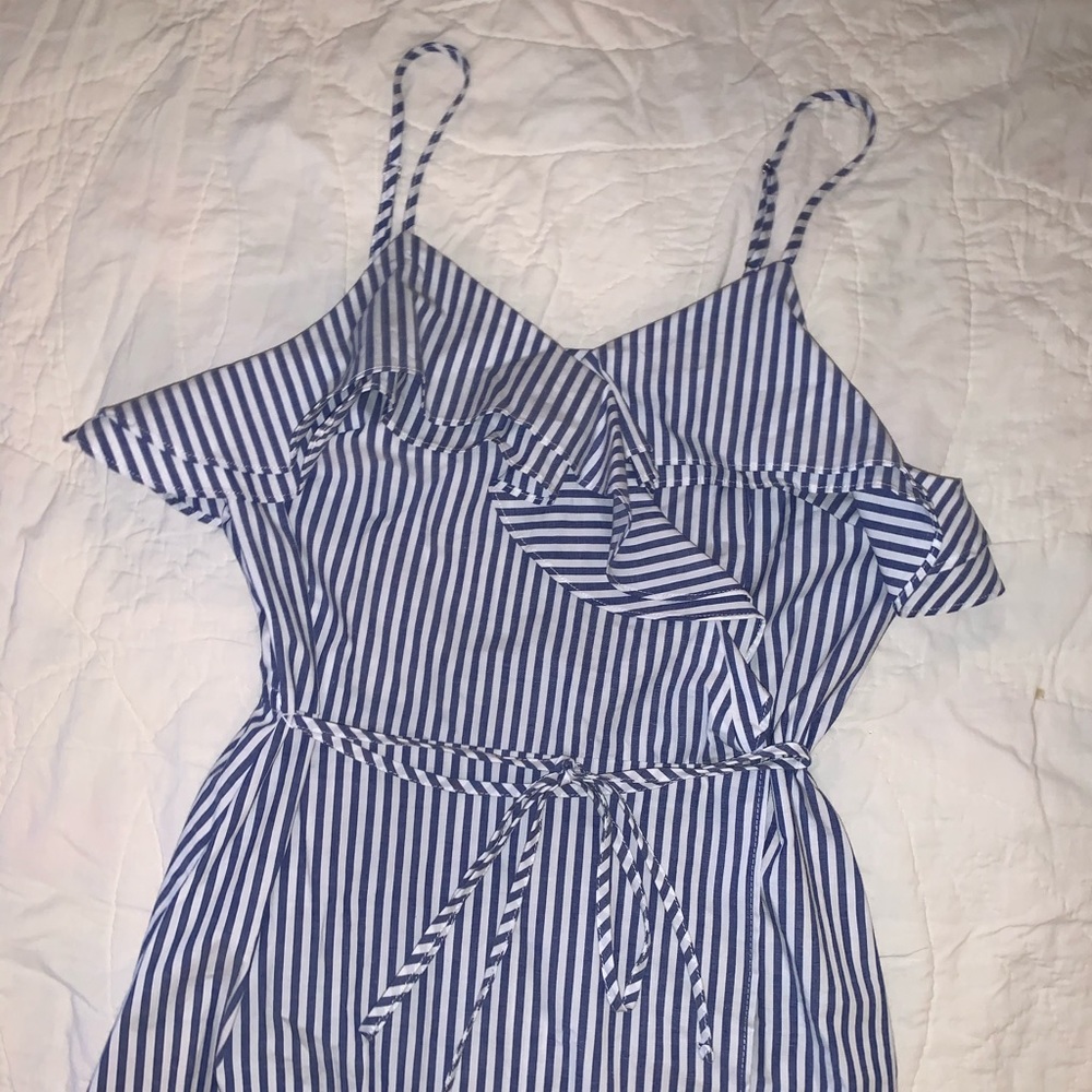 Navy and white nautical spaghetti strap dress